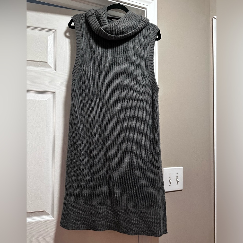 Faded Glory Charcoal Sleeveless Cowl Neck Sweater